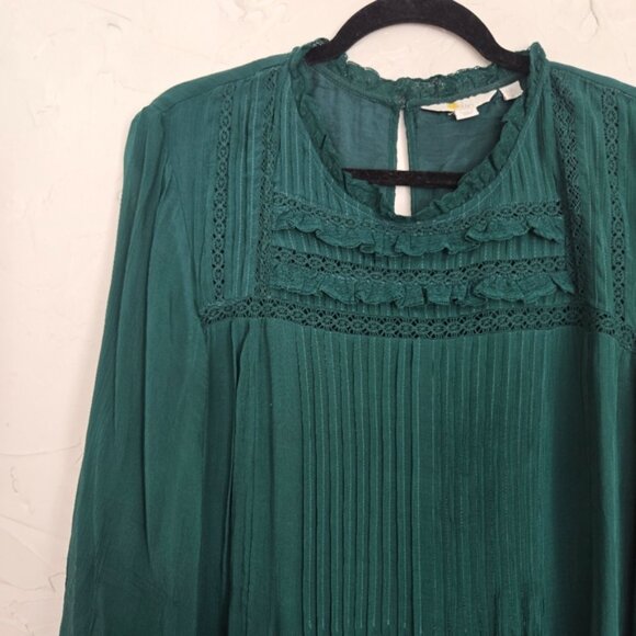 Boden Emerald Green Yoke Pleated Shift Dress - Picture 2 of 12